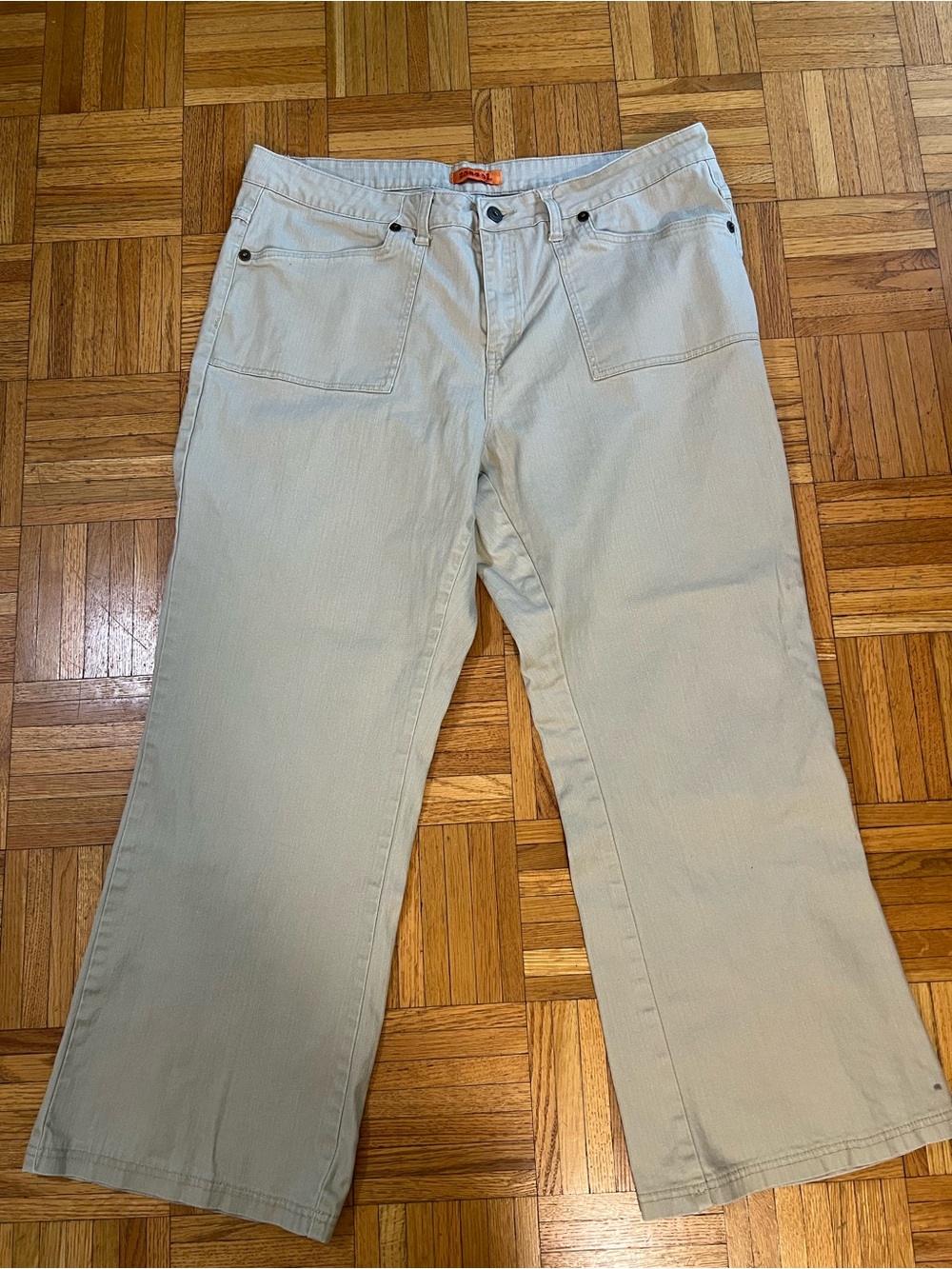 Zana Di Light Beige Wide Leg Utility Pants